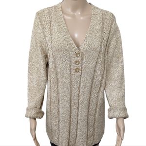 VILLAGER by Liz Claiborne Brown Long Sleeve Pullover Top Size